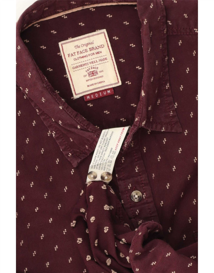Camicia da uomo Fat Face Cotone maculato medio bordeaux