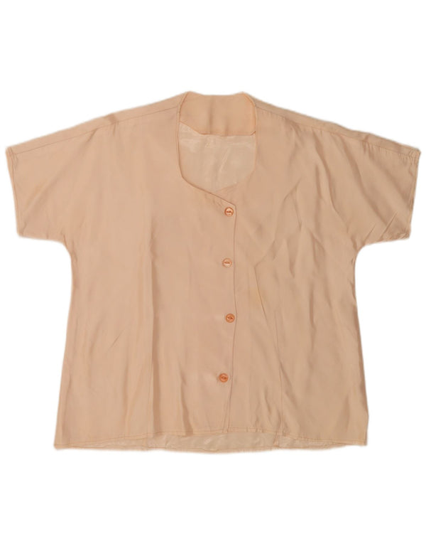 Camicetta vintage da donna a maniche corte UK 18 XL Beige