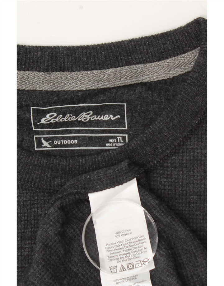 EDDIE BAUER Top da uomo a manica lunga grande in cotone grigio