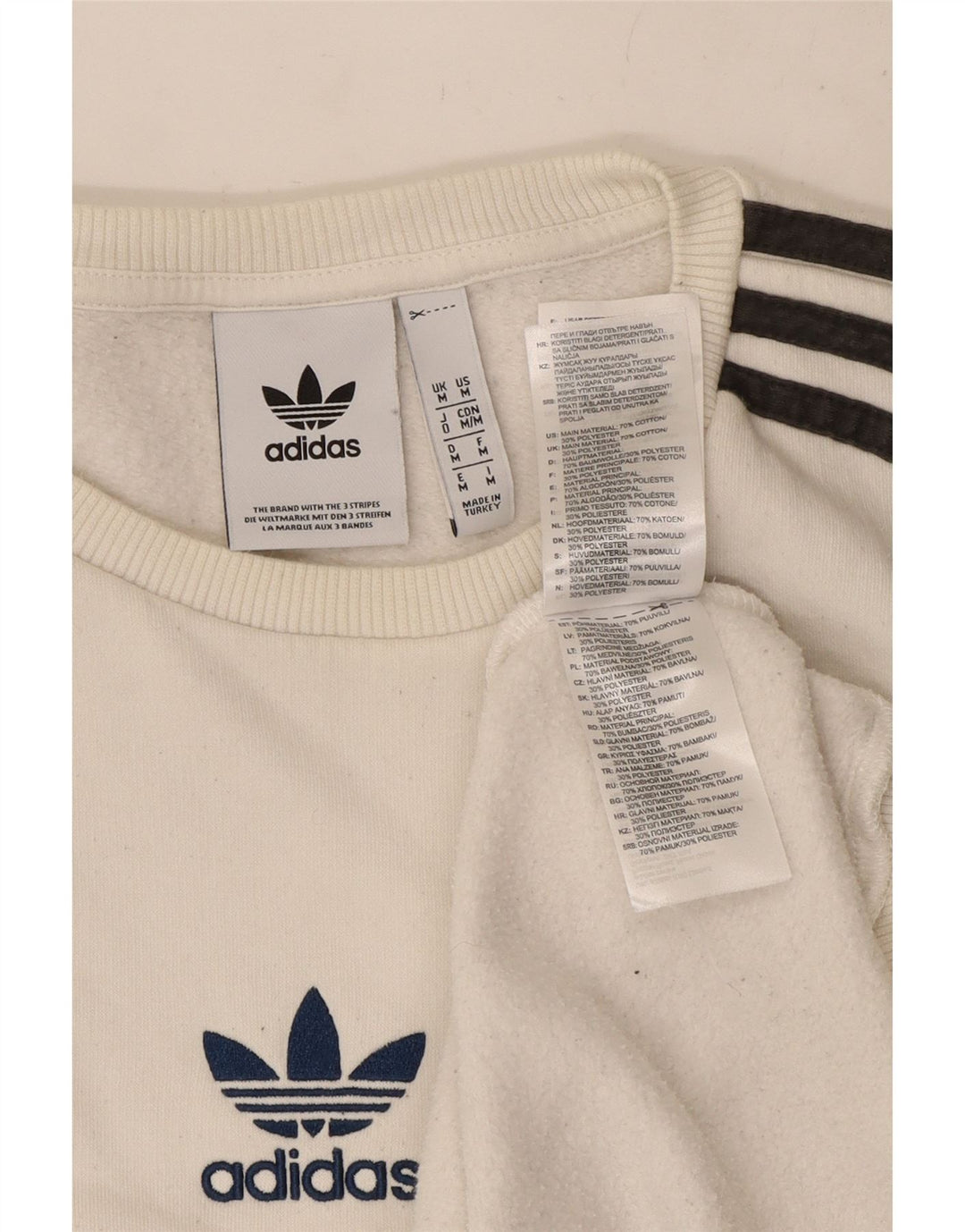 Felpa Adidas Uomo Maglione Cotone Bianco Medio
