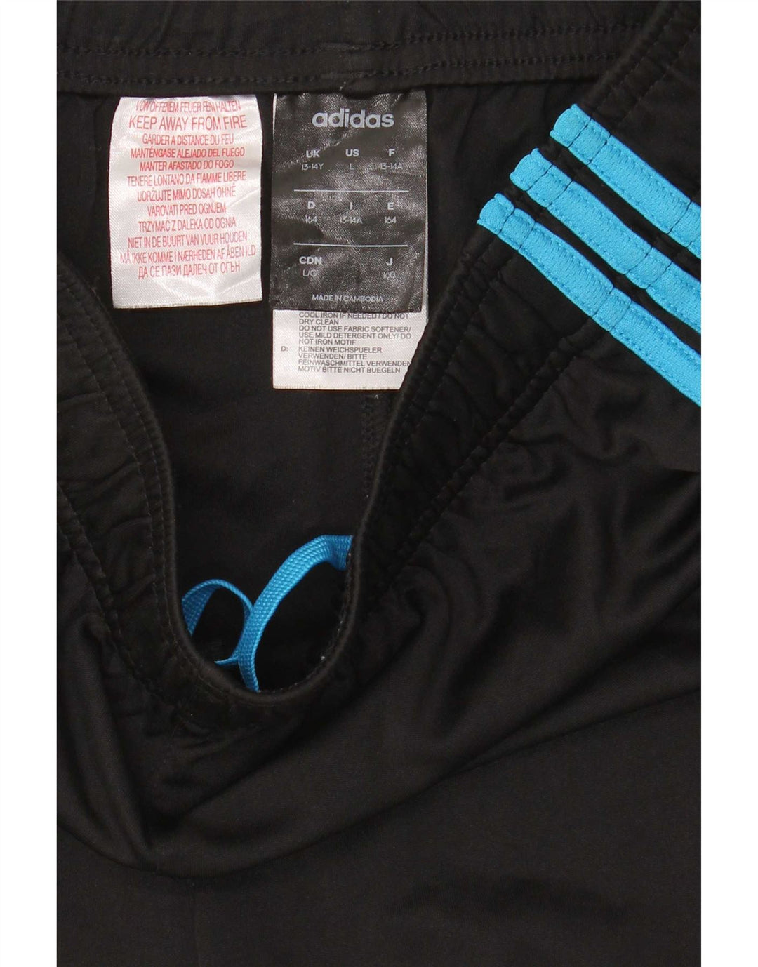 Pantaloncini sportivi Adidas Climalite da ragazzo 13-14 anni in poliestere nero