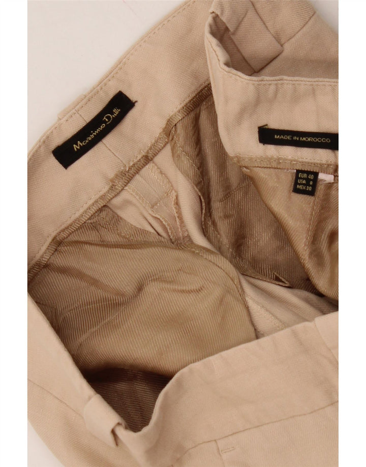 MASSIMO DUTTI Womens Slim Cropped Trousers EU 40 Medium W30 L26 Beige Vintage Massimo Dutti and Second-Hand Massimo Dutti from Messina Hembry 