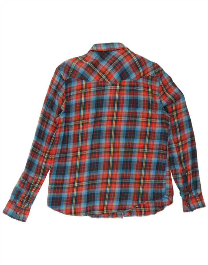 Camicia da uomo in flanella vestibilità regolare Wrangler in cotone a quadri rosso medio