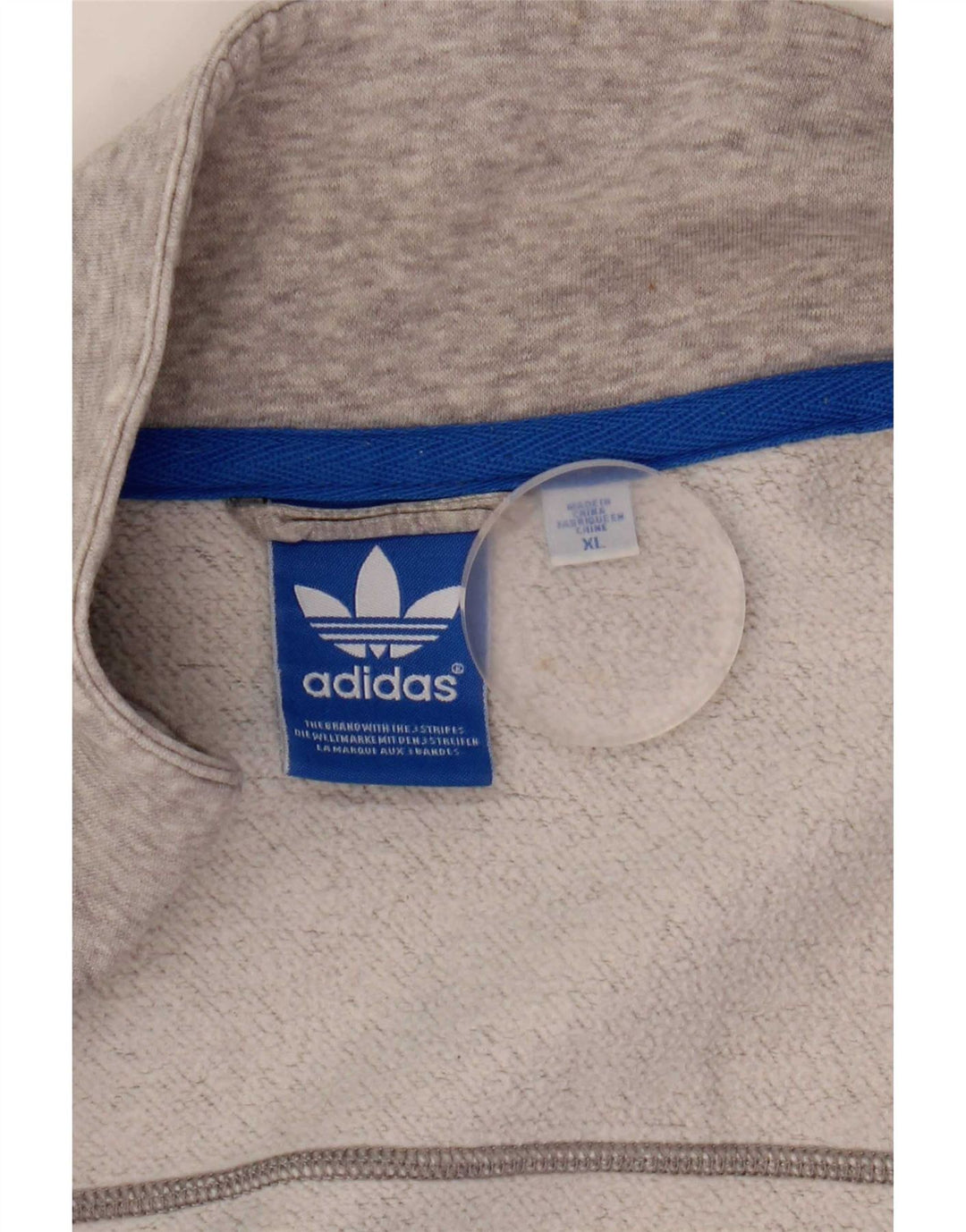 Giacca da ginnastica da uomo Adidas XL in cotone chiazzato grigio