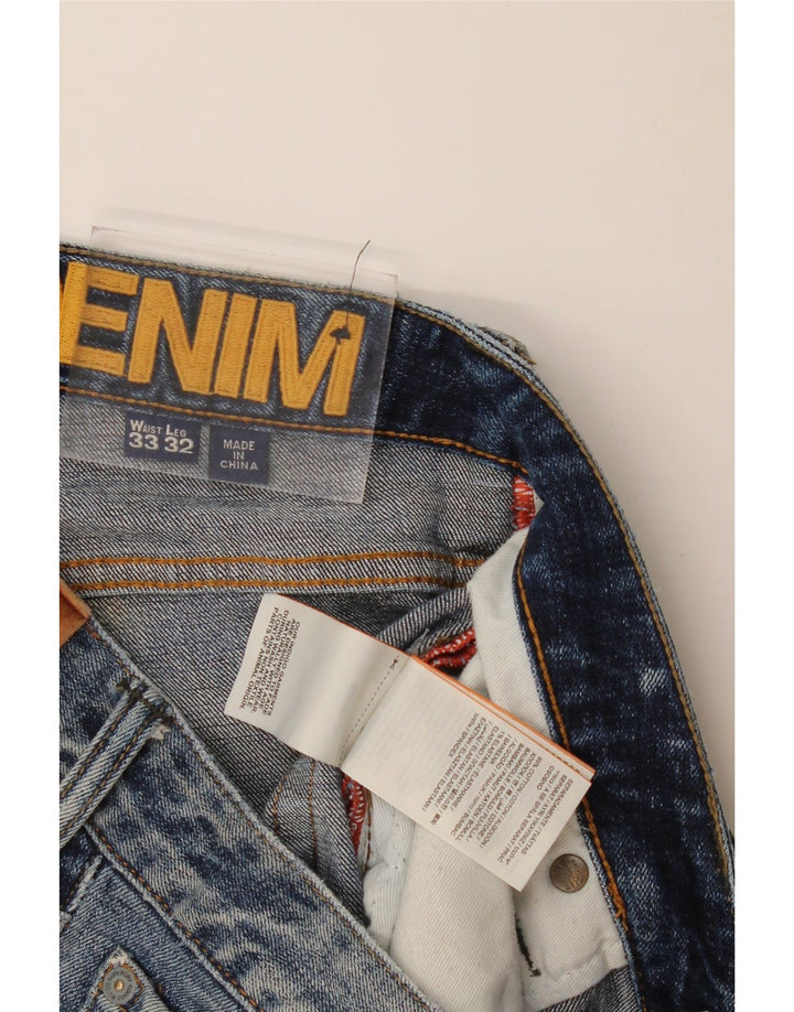 Jeans dritti invecchiati da uomo Superdry W33 L32 cotone blu