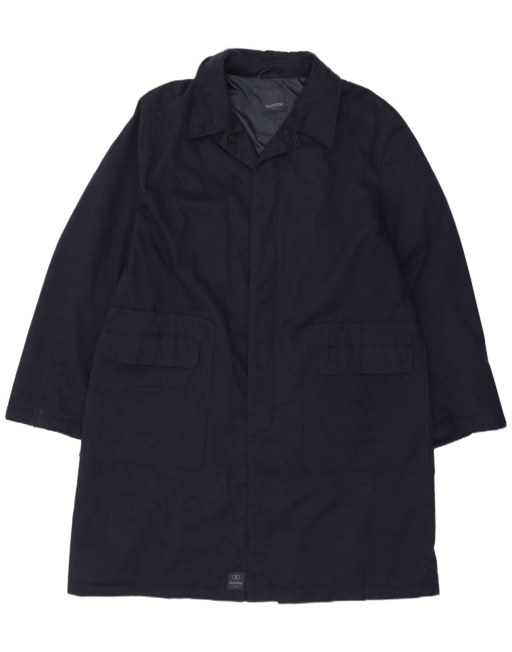 Cappotto Valentino Uomo IT 52 XL Blu Navy Poliestere