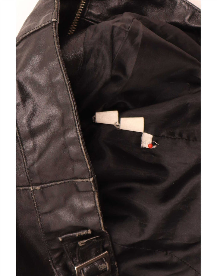 Giacca in Pelle Donna Vera Pelle IT 44 Media Nera