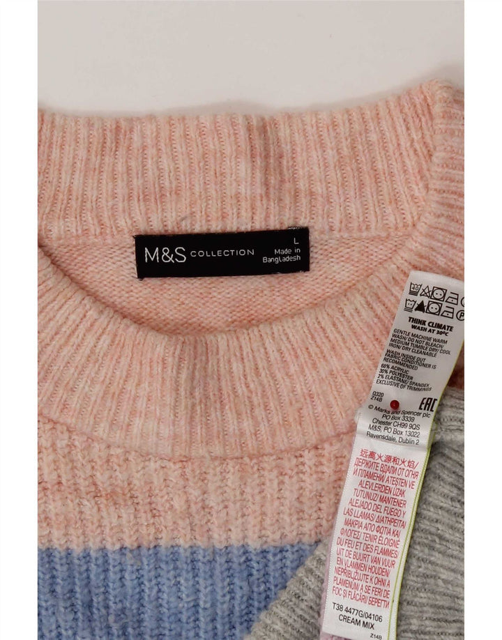 Maglione maglione girocollo da donna Marks & Spencer UK 16 grande multicolore