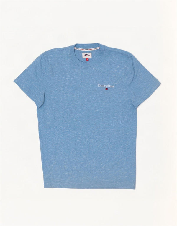 Tommy Hilfiger Mens T-Shirt Top Large Blue Flecked Cotton