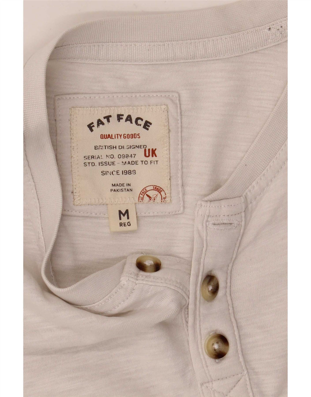 T-shirt da uomo Fat Face Top medio bianco chiazzato