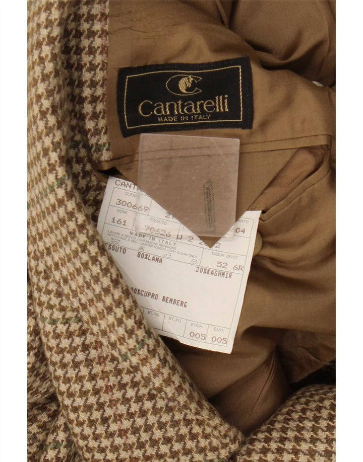 Cantarelli Giacca blazer da uomo a 2 bottoni IT 52 XL Lana pied de poule marrone