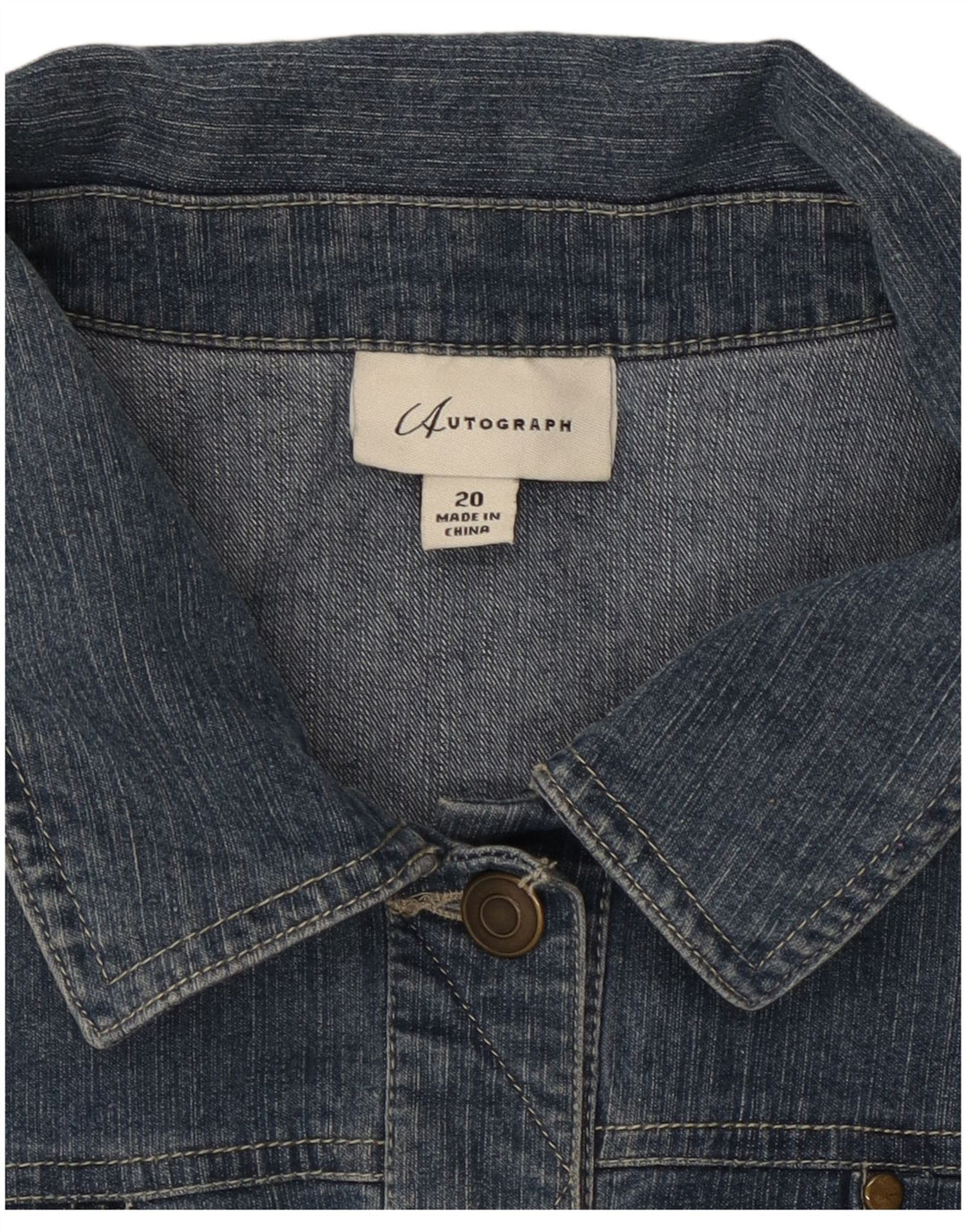 Giacca di jeans autografa da donna Marks & Spencer UK 20 2XL cotone blu