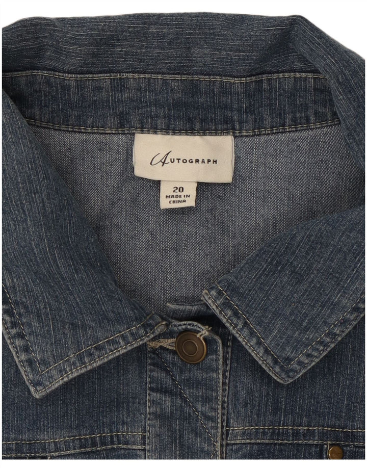 Giacca di jeans autografa da donna Marks & Spencer UK 20 2XL cotone blu