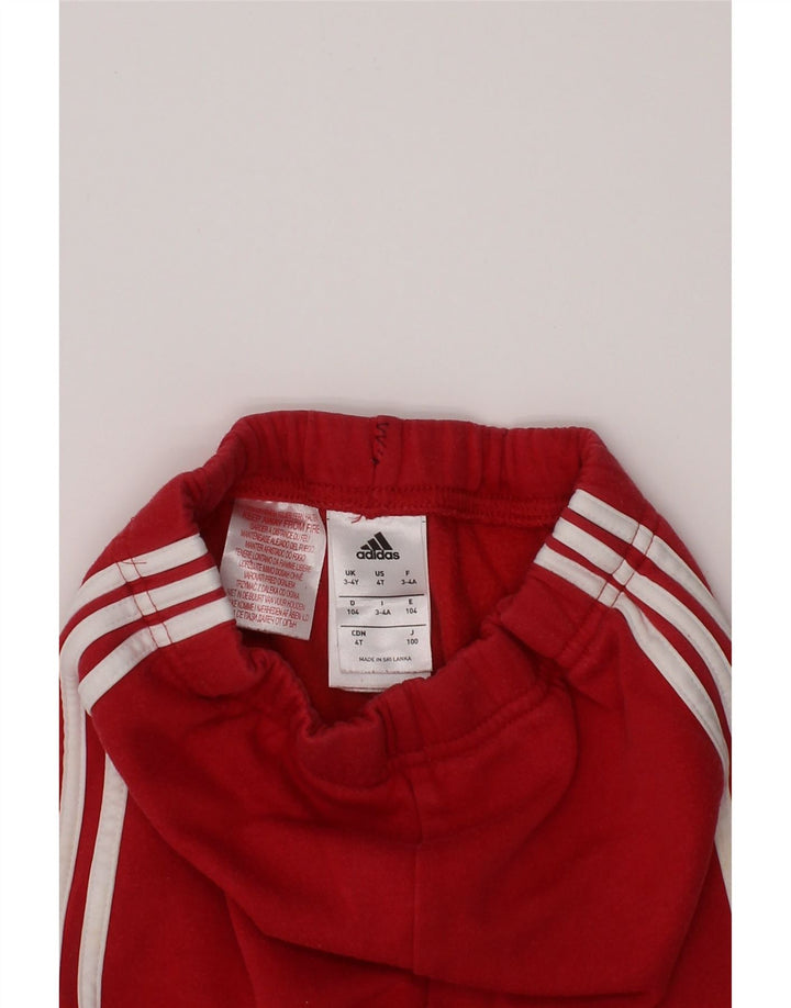 Pantaloni della tuta da bambina ADIDAS Joggers 3-4 anni in cotone rosso