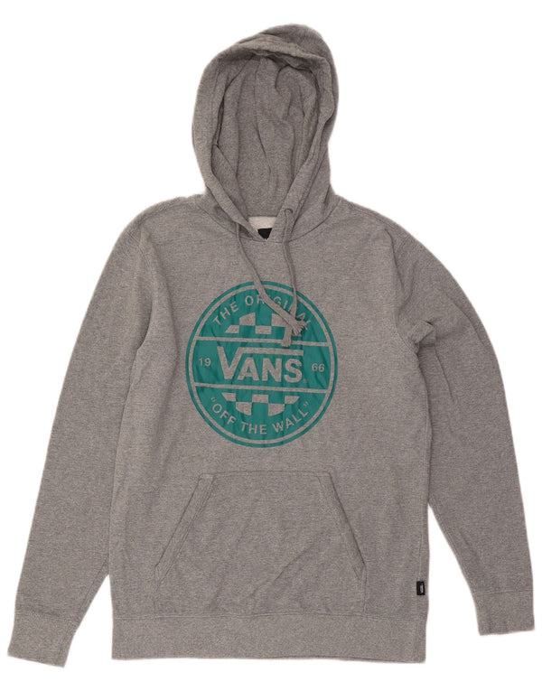 Felpa con cappuccio grafica da uomo VANS XS in cotone grigio