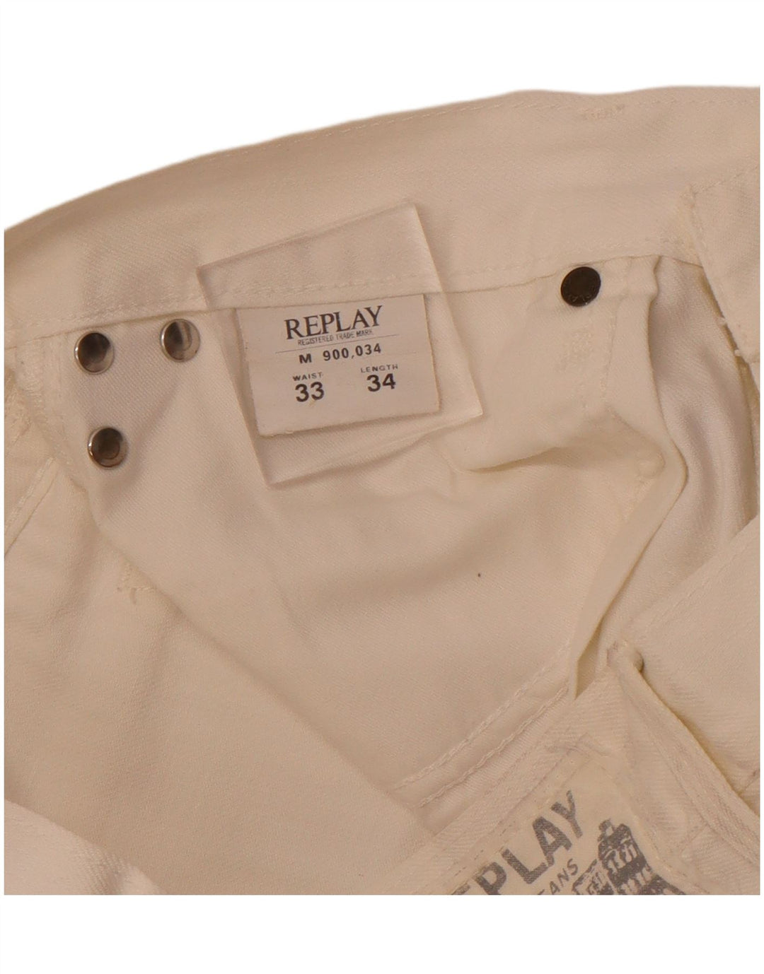 REPLAY Jeans dritti da donna W33 L28 cotone bianco sporco