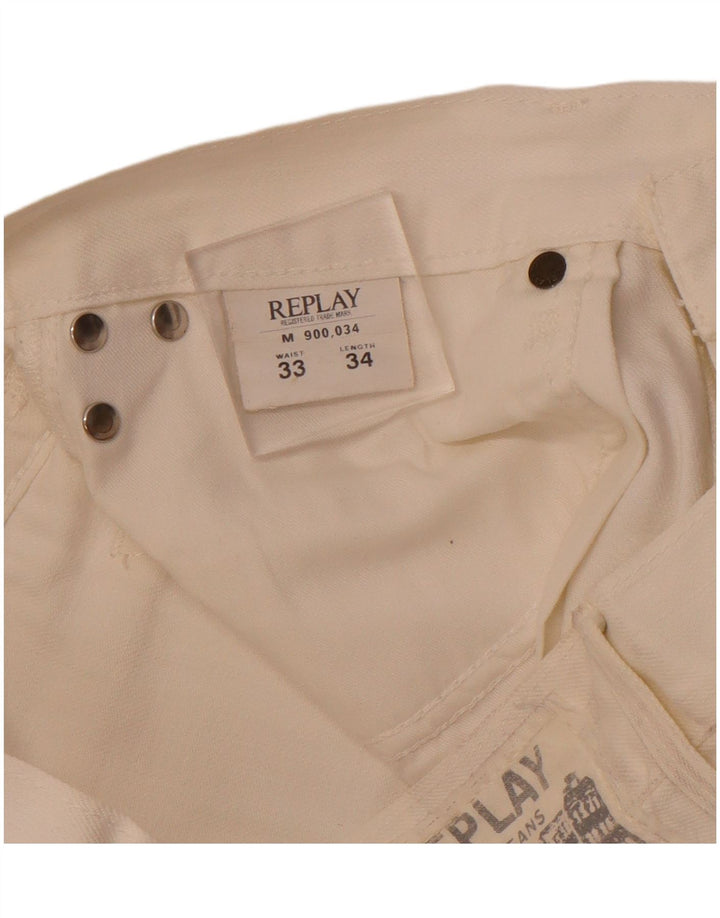 REPLAY Jeans dritti da donna W33 L28 cotone bianco sporco