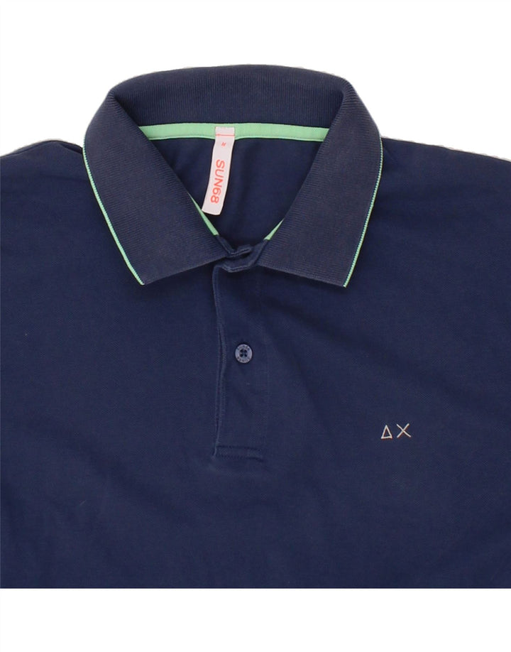 SUN68 Mens Polo Shirt Medium Navy Blue Cotton Vintage Sun68 and Second-Hand Sun68 from Messina Hembry 