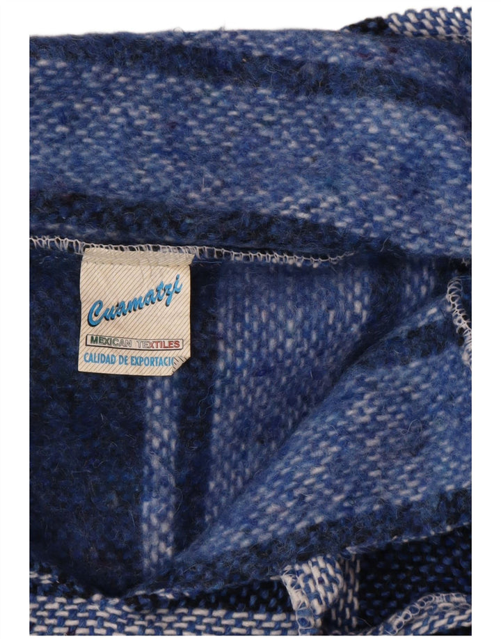 Maglione maglione con cappuccio da uomo VINTAGE 3XL acrilico a strisce blu