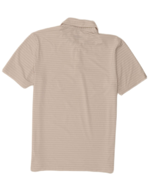 Polo da golf da uomo Adidas in poliestere a righe bianche medie