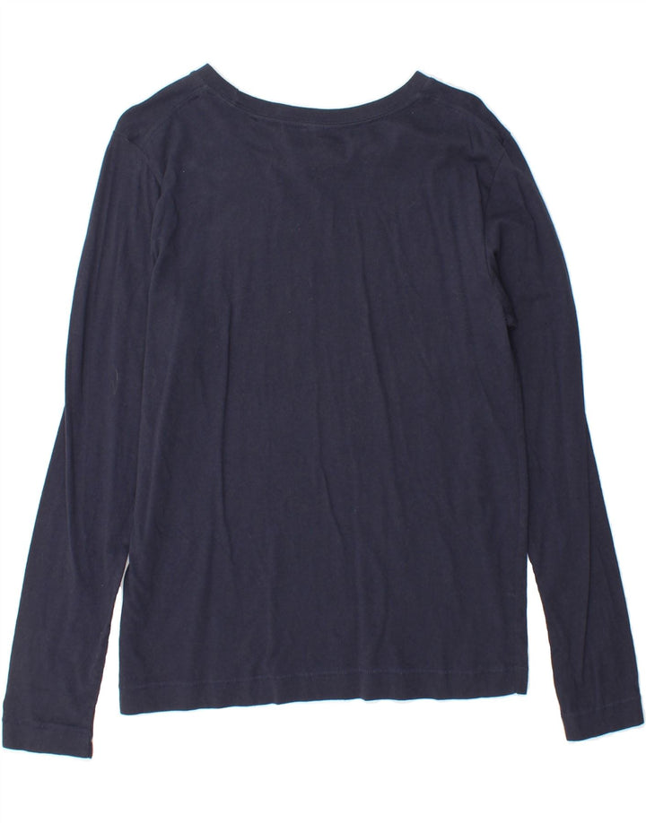 CHAMPION Womens Graphic Top Long Sleeve UK 12 Medium Navy Blue Cotton Vintage Champion and Second-Hand Champion from Messina Hembry 