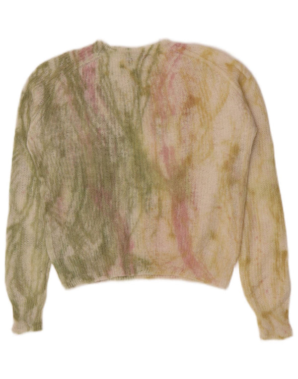 Maglione corto girocollo da donna Zara UK 10 piccolo multicolore Tie Dye