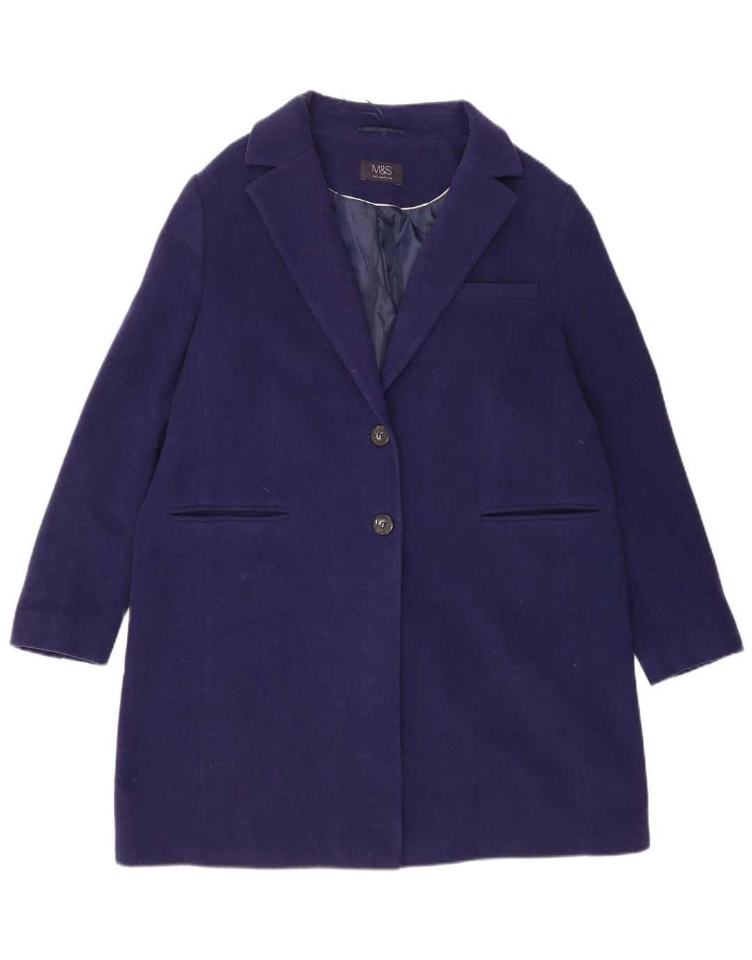 Soprabito oversize da donna Marks & Spencer UK 16 grande lana blu