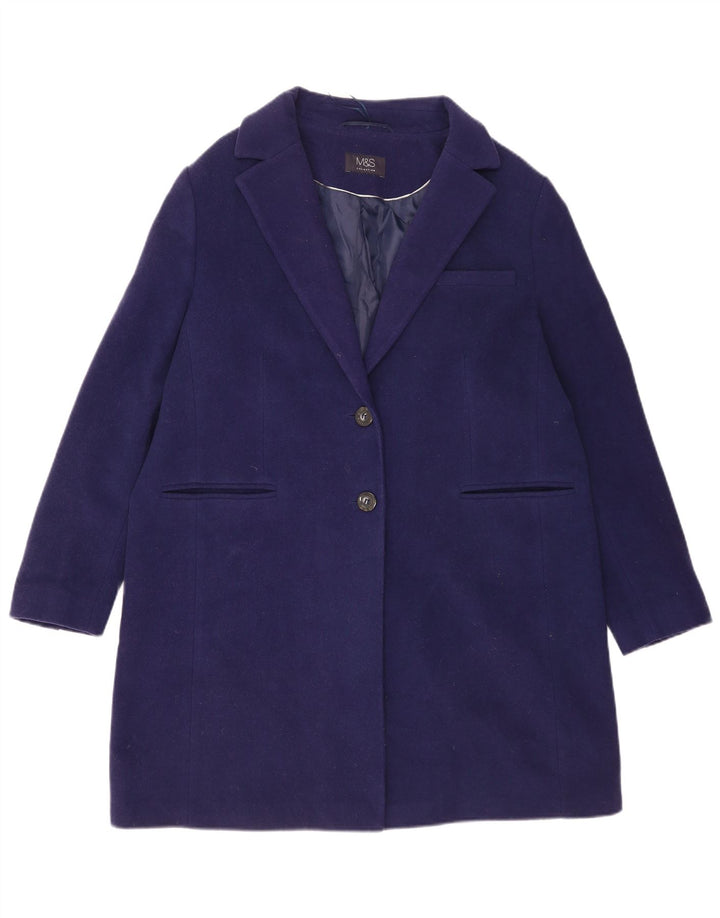 Soprabito oversize da donna Marks & Spencer UK 16 grande lana blu