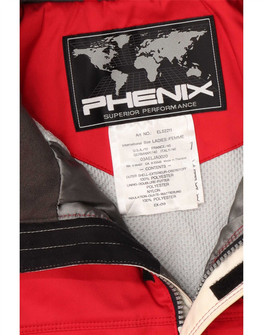 Giacca da sci da uomo Phenix IT 46 Small Rosso Colourblock Poliestere