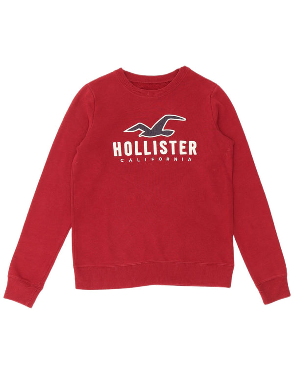 Felpa con grafica da uomo HOLLISTER XS in cotone bordeaux