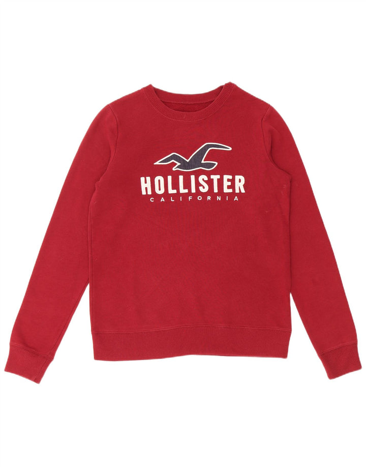 Felpa con grafica da uomo HOLLISTER XS in cotone bordeaux