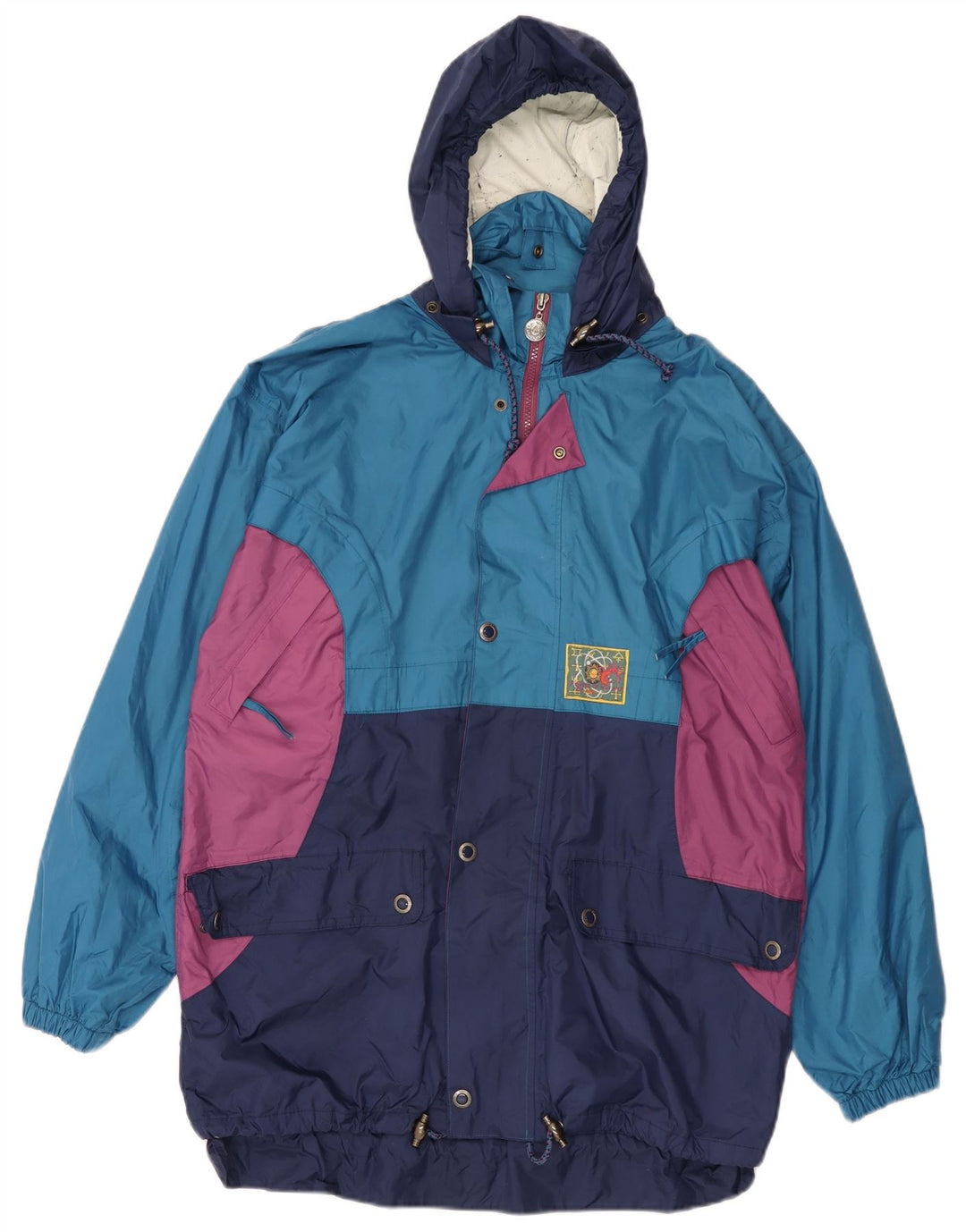 Giacca antipioggia da uomo con cappuccio Agu UK 36 Small Blue Colourblock in poliammide