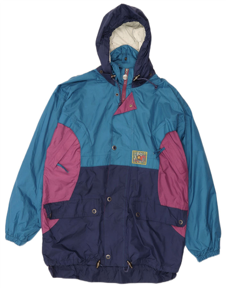 Giacca antipioggia da uomo con cappuccio Agu UK 36 Small Blue Colourblock in poliammide