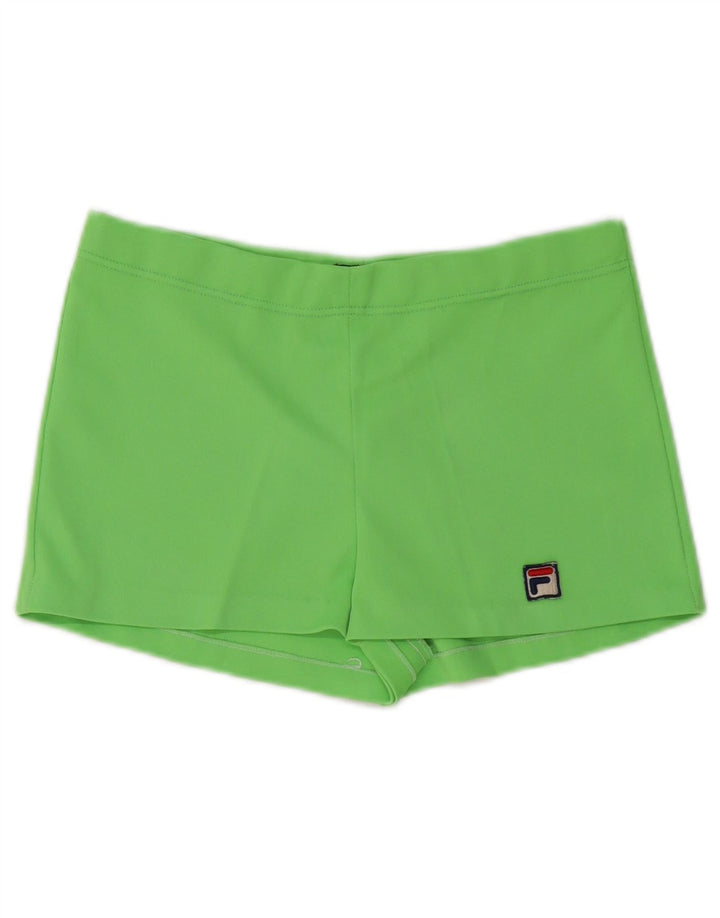 Pantaloncini sportivi Fila da donna UK 8 Small Verde Poliestere