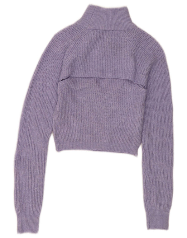 Maglione corto da donna con collo dolcevita Urban Outfitters UK 12 Blu medio