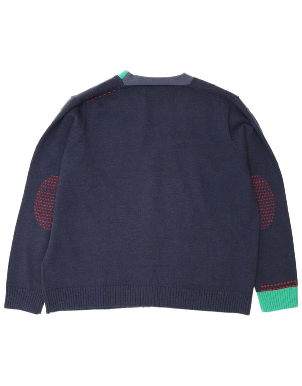 Maglione cardigan da uomo Joe Browns 2XL Acrilico color block blu navy