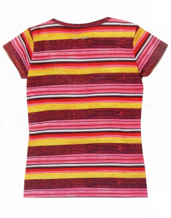 Desigual T-shirt grafica da donna Top UK 14 grande floreale multicolore