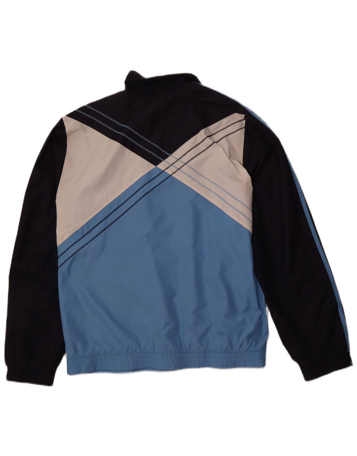 Giacca da tuta da uomo ADIDAS grande in poliestere color block blu