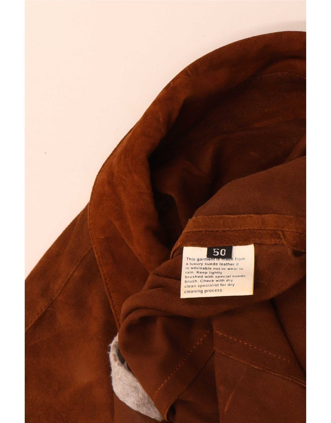 Giacca vintage in pelle scamosciata da donna IT 50 XL in pelle beige