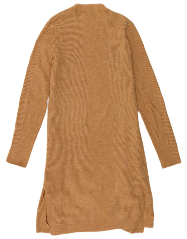 Maglione cardigan aperto lungo da donna Marks & Spencer UK 14 Beige medio