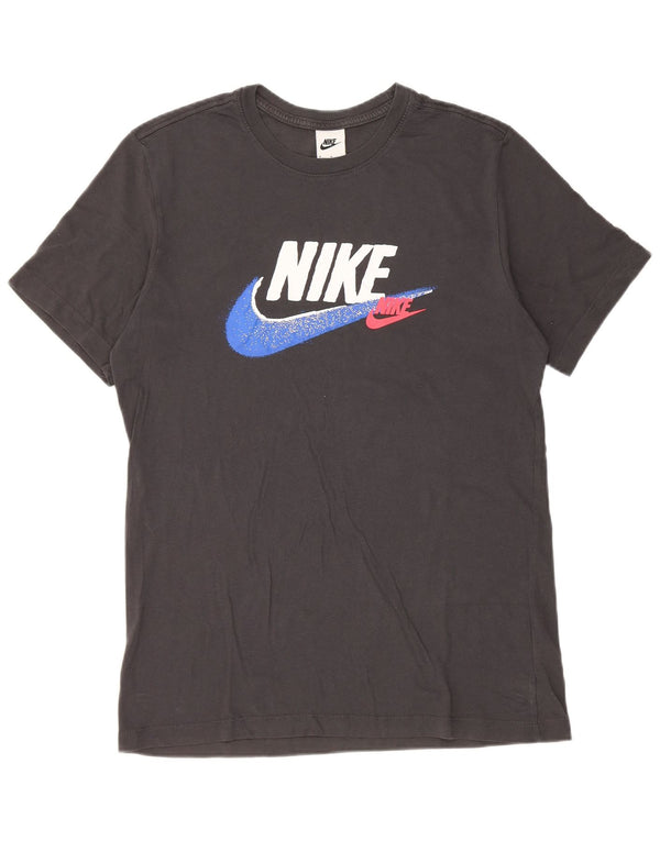 T-shirt grafica da uomo Nike Top in cotone grigio medio