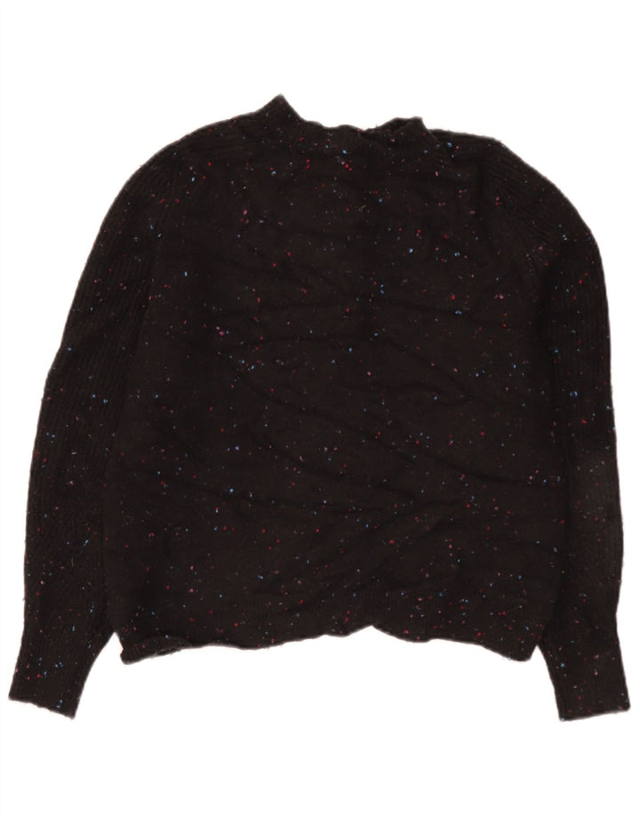 Maglione cardigan corto da donna Marks & Spencer UK 14 medio nero screziato