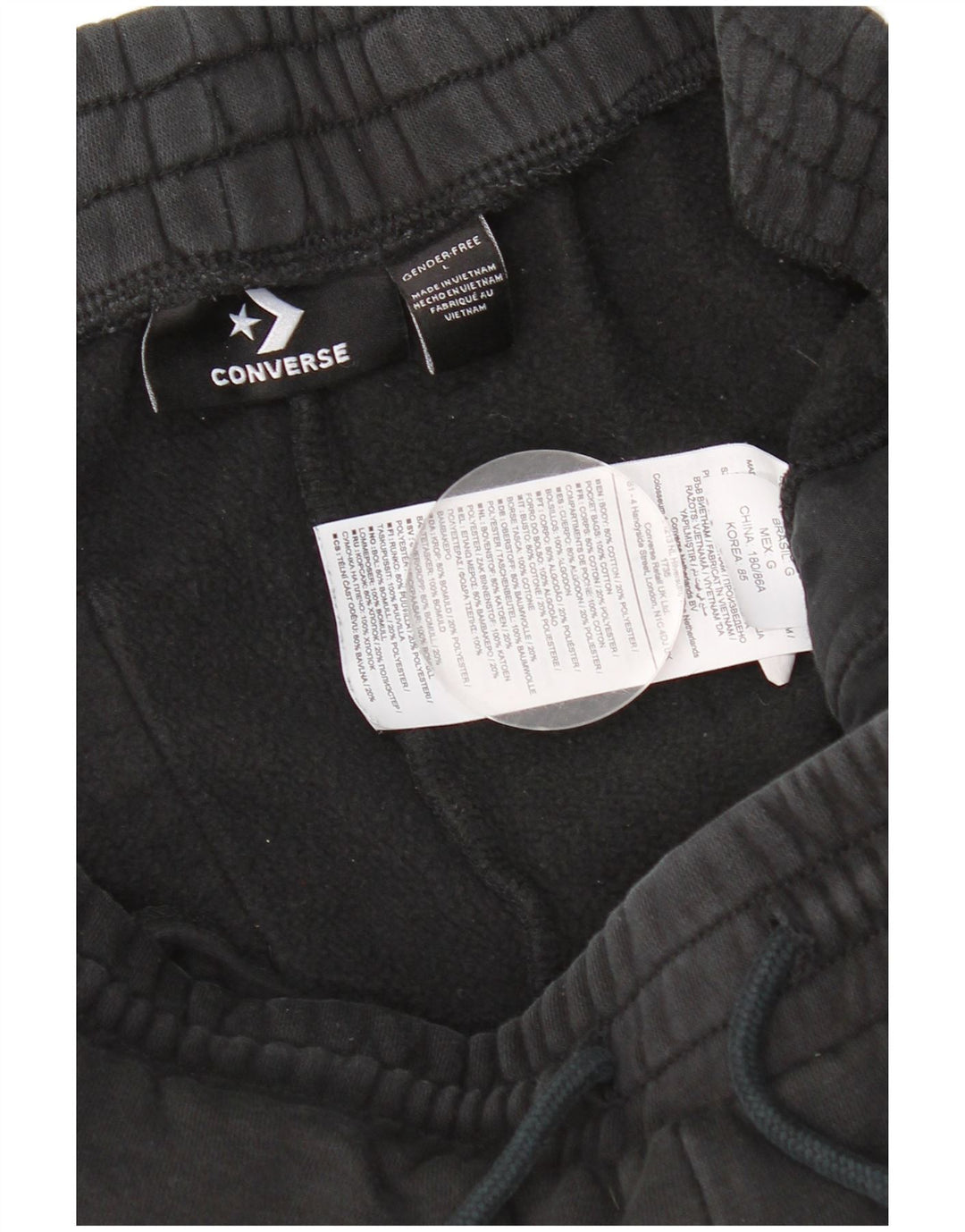 Converse Pantaloni da tuta grafica da uomo Joggers grandi in cotone nero