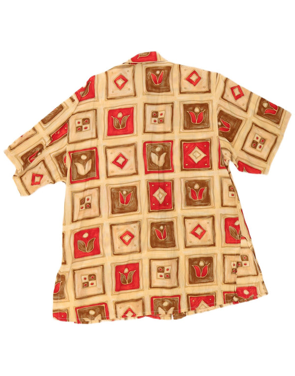 Camicetta da donna a maniche corte Gabrielle UK 16 Seta patchwork beige grande