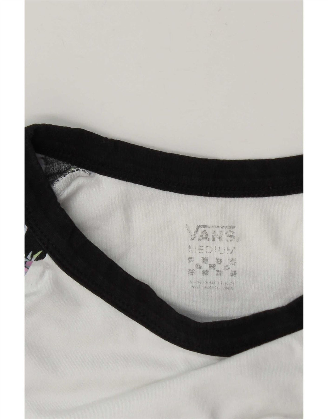 Maglia da donna Vans manica 3/4 UK 14 Medium White Colourblock