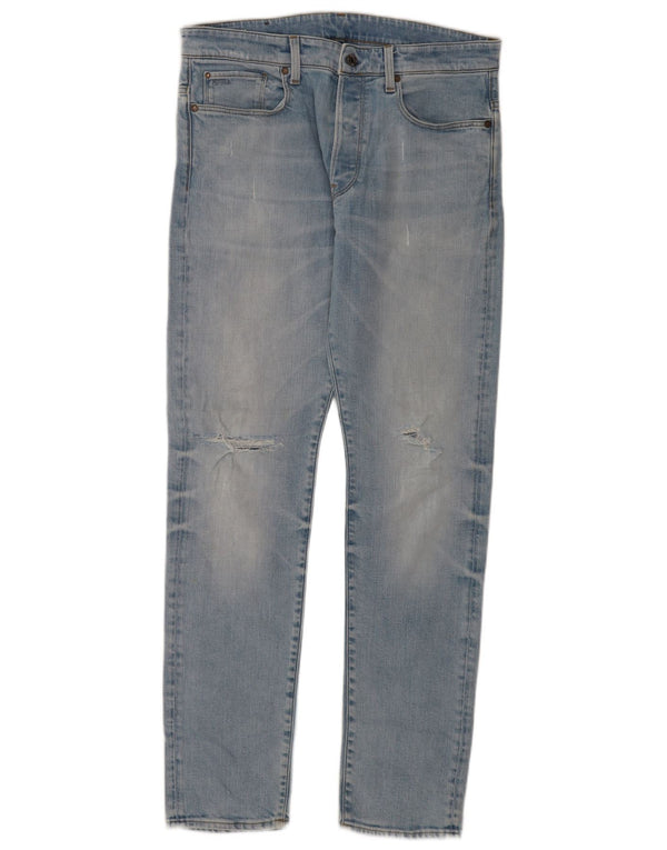 Jeans G-Star da uomo 3301 affusolati effetto consumato W34 L34 cotone blu