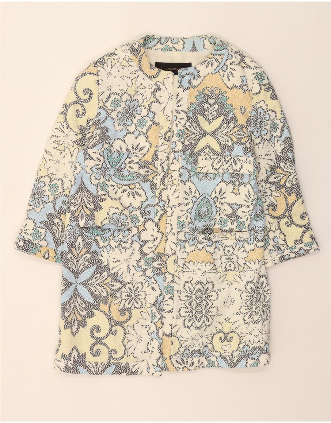 ZARA Womens Overcoat UK 14 Large Multicoloured Floral Vintage Zara and Second-Hand Zara from Messina Hembry 