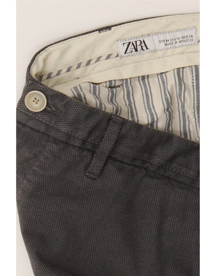 Pantaloni chino slim da uomo Zara EU 44 Large W34 L29 Grigio