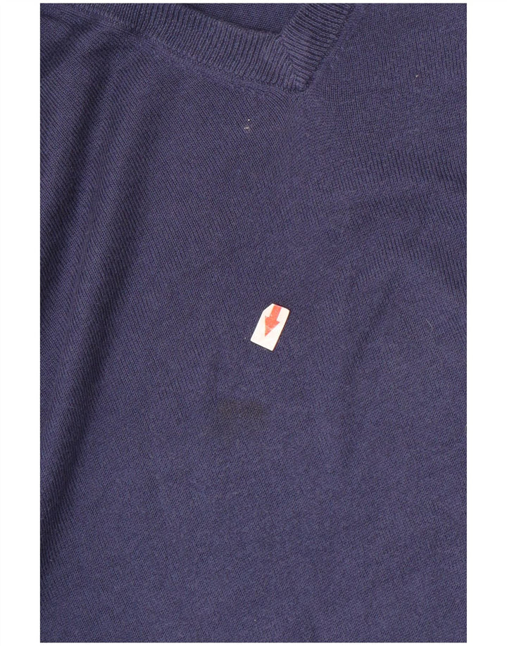 Maglione da uomo con scollo a V Gas grande in cotone blu