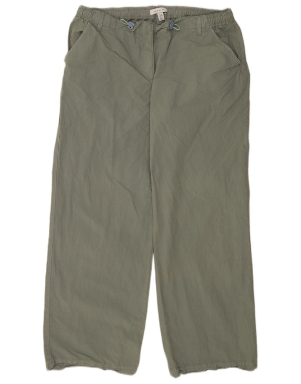 Topshop Pantaloni casual dalla vestibilità rilassata da donna UK 12 Medium W34 L29 Cotone grigio